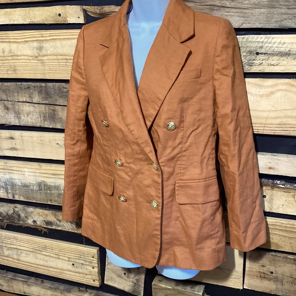 J. CREW Petite Bristol blazer in‎ stretch linen blend Size 6P